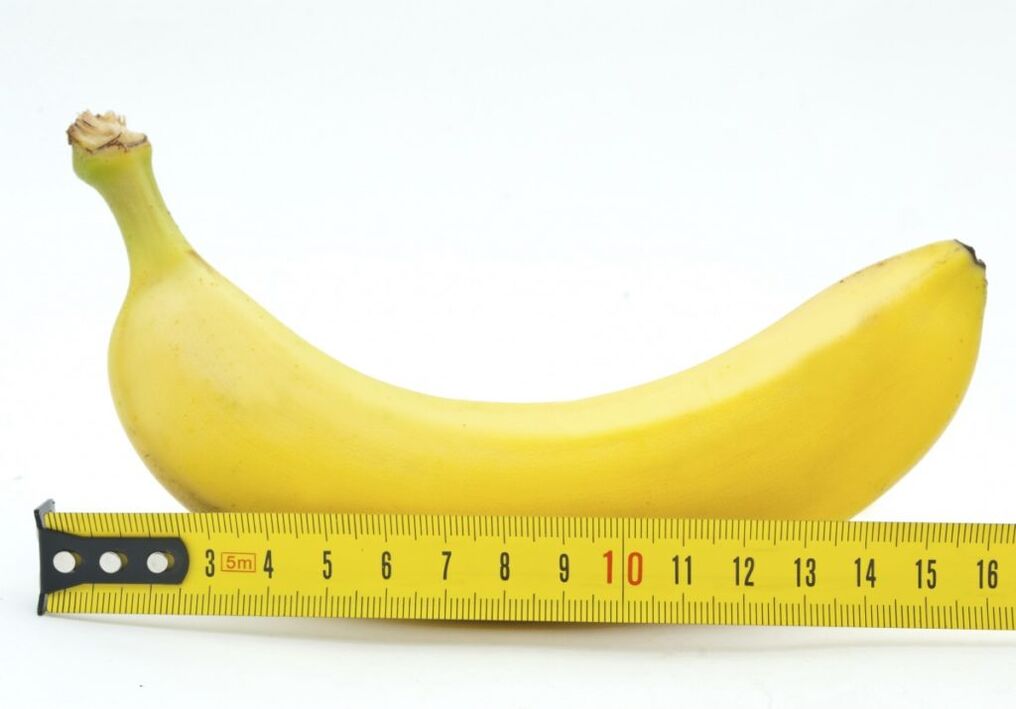 banaanimõõtmine sümboliseerib peenise mõõtmist pärast laienemisoperatsiooni